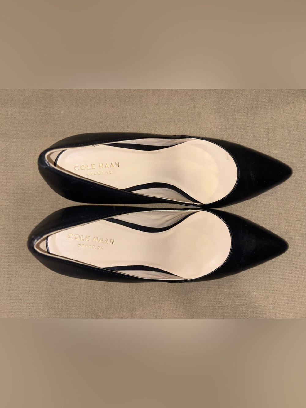 Cole Haan Black Leather Pointed-Toe Stiletto Pumps - Picture 4 of 8